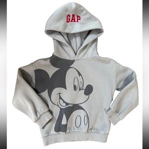 Gap x Disney Mickey Mouse Hoodie Gray Boys Size 5 Yrs